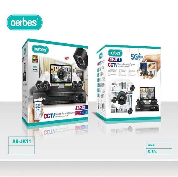 Aerbes AB-JK11 P2P 1080P CCTV AHD 4 Channel Wired DVR Surveillance Kit