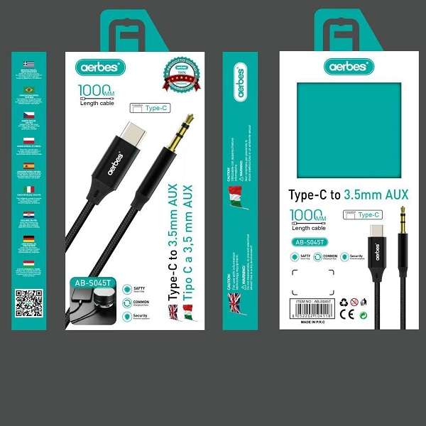 Aerbes AB-S045T Type C To 3.5mm Audio Cable 1M