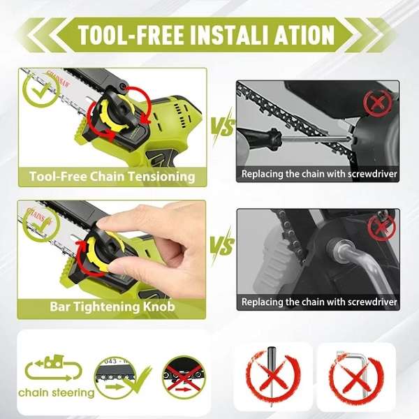 Jiageng JG20375055 Cordless Chain Saw with 2 x 25V 7500mah Battery