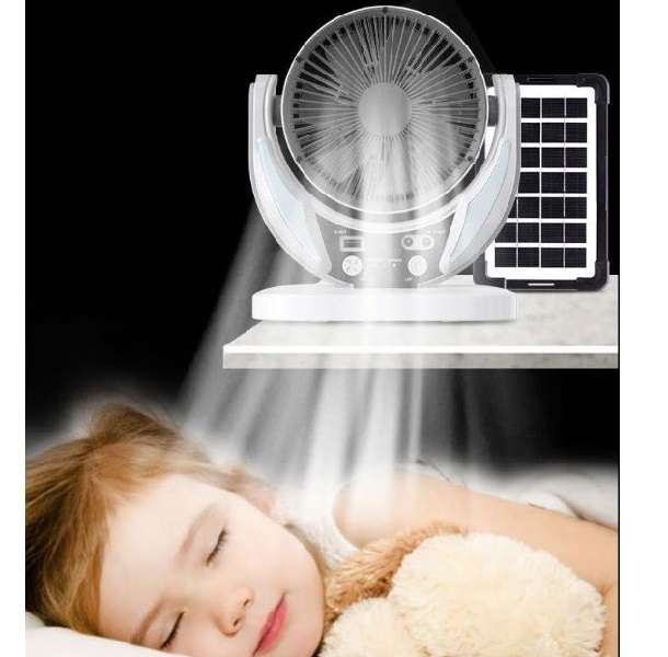 GDTimes GD-8025 6" Solar Powered Fan With LED Lamp