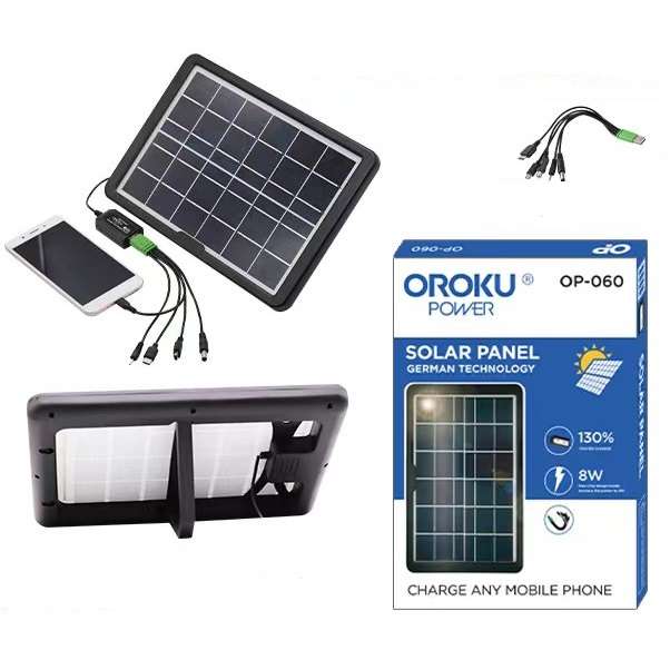 Oroku PowerOP-060 Solar Panel 8W With USB Port For Charging Small Electronics