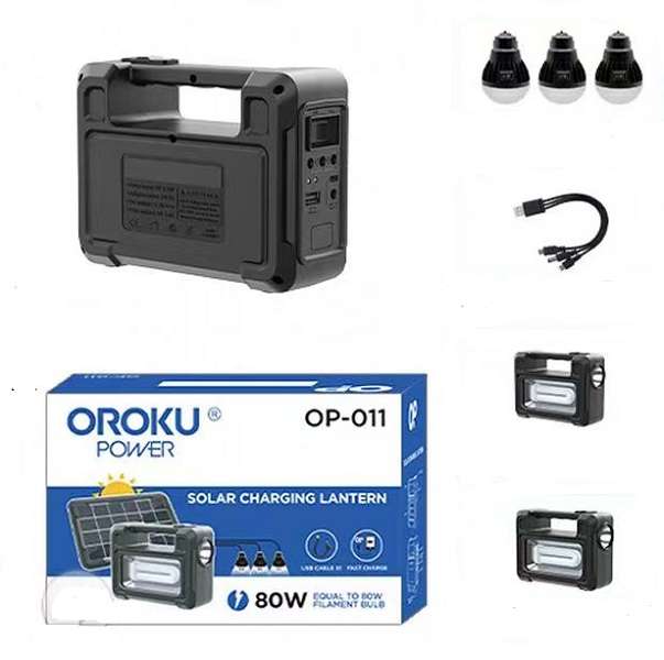 Oroku Power OP-011 Solar Powered Lighting System With Separate 6V 4W Solar Panel 80W