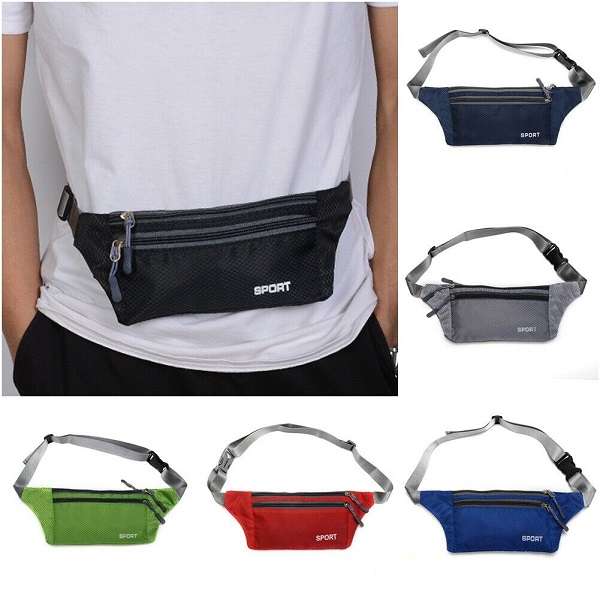 3211 Adjustable Sport Waist Bag With Three Zips