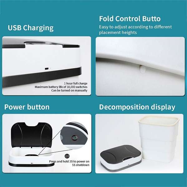 Aorlis AO-50091 Smart Sensor Foldable Bin