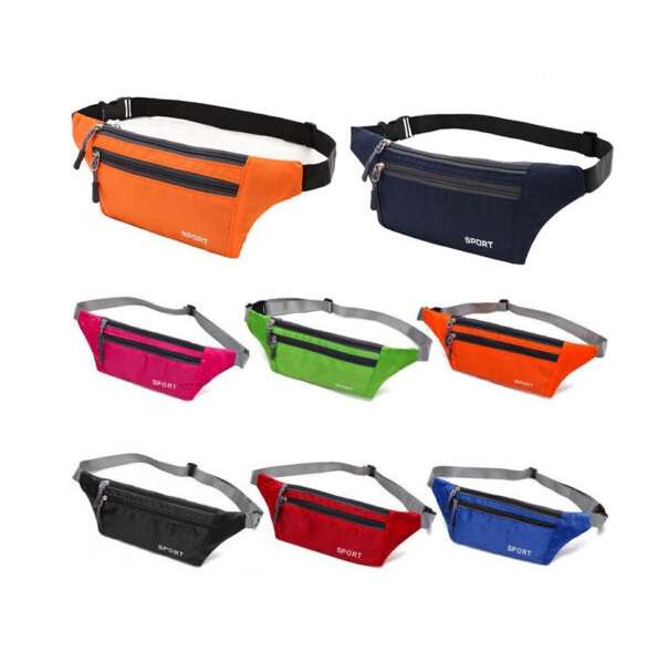 3211 Adjustable Sport Waist Bag With Three Zips