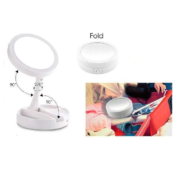 Aorlis AO-77900 Foldable LED Magnifier Makeup Mirror