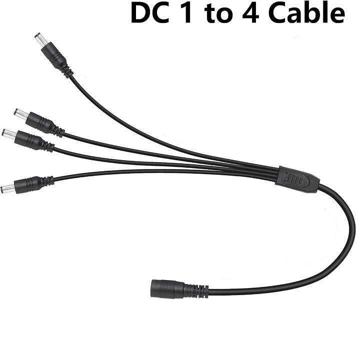 XF000057 1 Female To 4 Male DC Power Y Splitter Cable