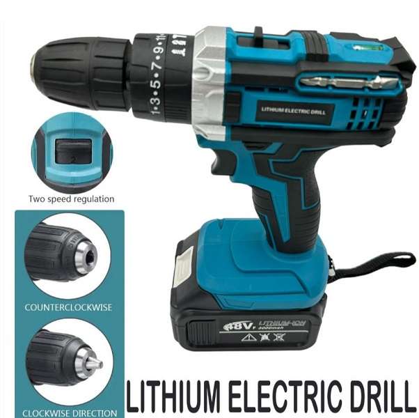 XF0818 Set Of Impact Wrench,Angle Grinder,Hammer Drill, Electric Drill With 2 48V Batteries
