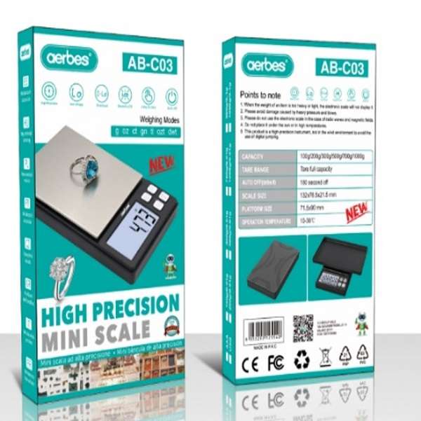 Aerbes AB-C03 Portable Jewellery Scale 200g/0.01g