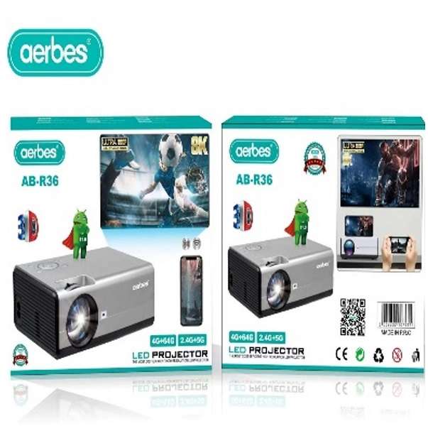 Aerbes AB-R36 Android 11.0 Projector 4gb+64gb, 2.4g &amp; 5G Wifi Compatible
