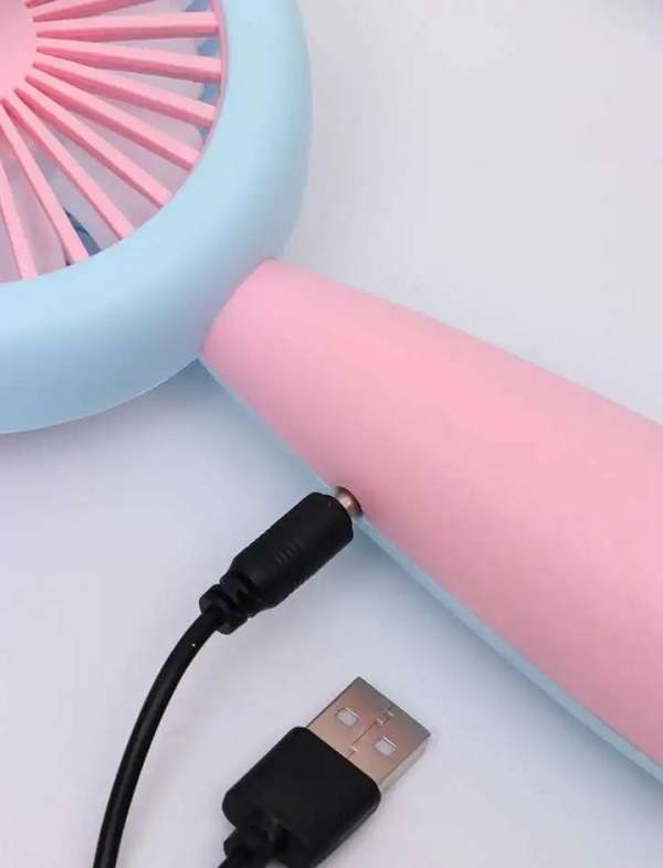 HQ66-17 Rechargeable Portable Cartoon Mini Fan With LED Light