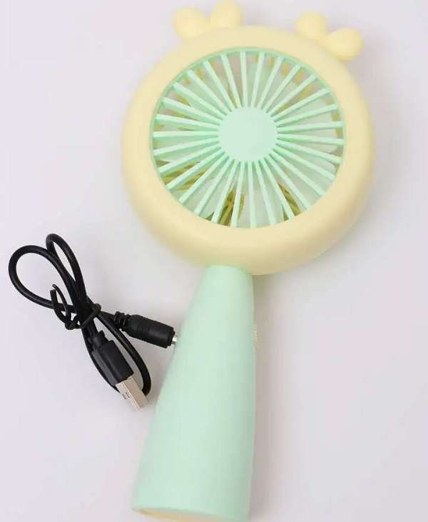 HQ66-17 Rechargeable Portable Cartoon Mini Fan With LED Light