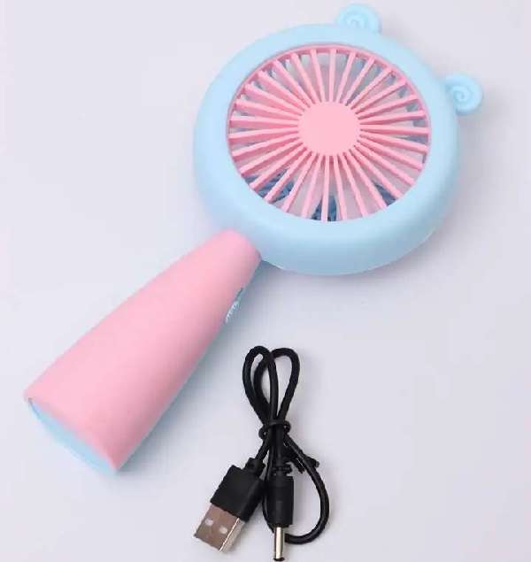 HQ66-17 Rechargeable Portable Cartoon Mini Fan With LED Light