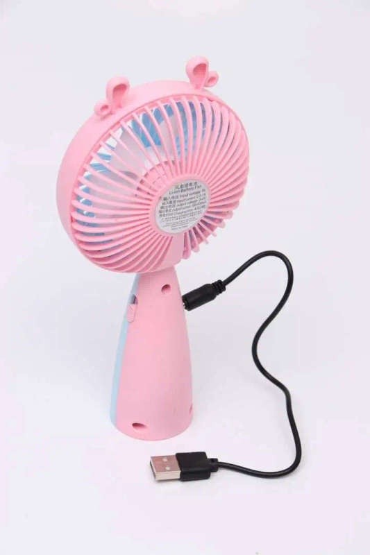 HQ66-17 Rechargeable Portable Cartoon Mini Fan With LED Light