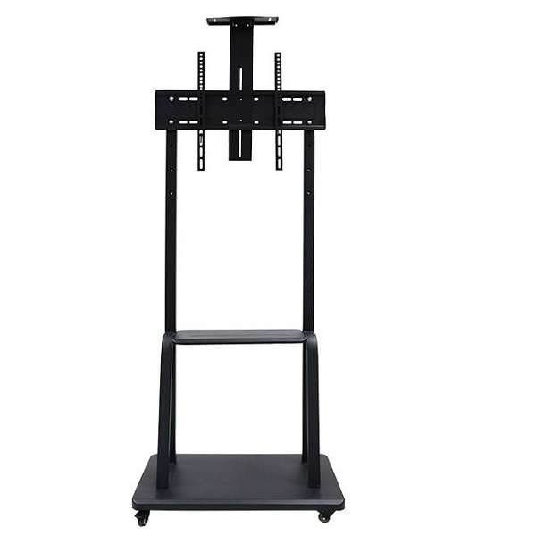 1700 32"-70" Mobile Floor TV Mount Stand Trolley Cart 2 Shelves With Wheels