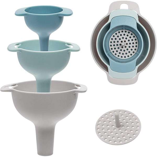 4 in 1 Funnels Mini Funnels with Detachable Strainer