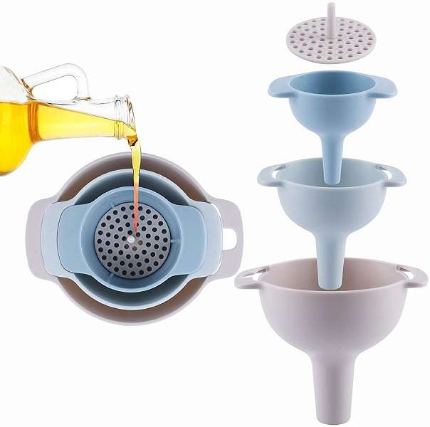4 in 1 Funnels Mini Funnels with Detachable Strainer