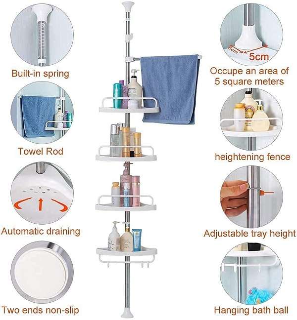XF0866 TW-206 Multi Corner Bathroom Shelf