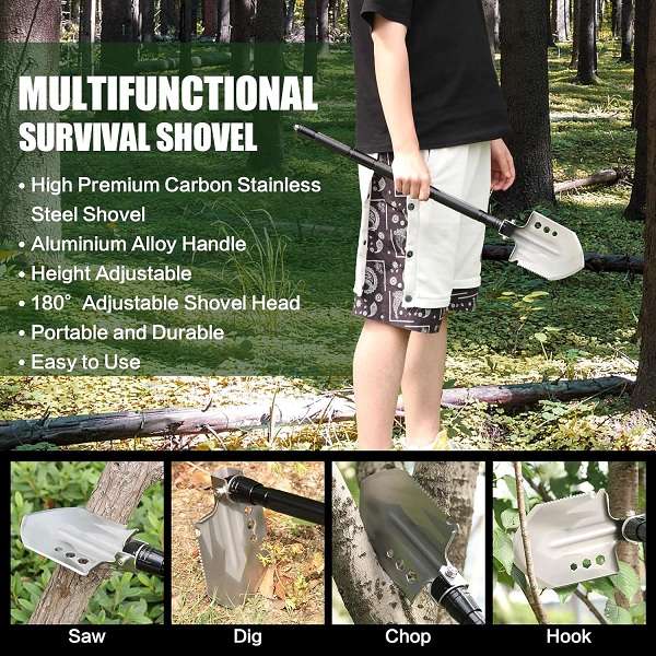 183793 Multifunction Tactical Shovel Folding Camping Survival Emergency Tools183793 Multifunction Ta