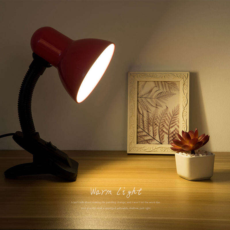 PM-080 220V Desk Clamp Lampshade Takes An E27 Bulb