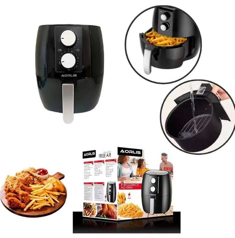 Aorlis AO-78292 1500W 6L Compact Air Fryer With Modern Design And Oil-Free Cooking