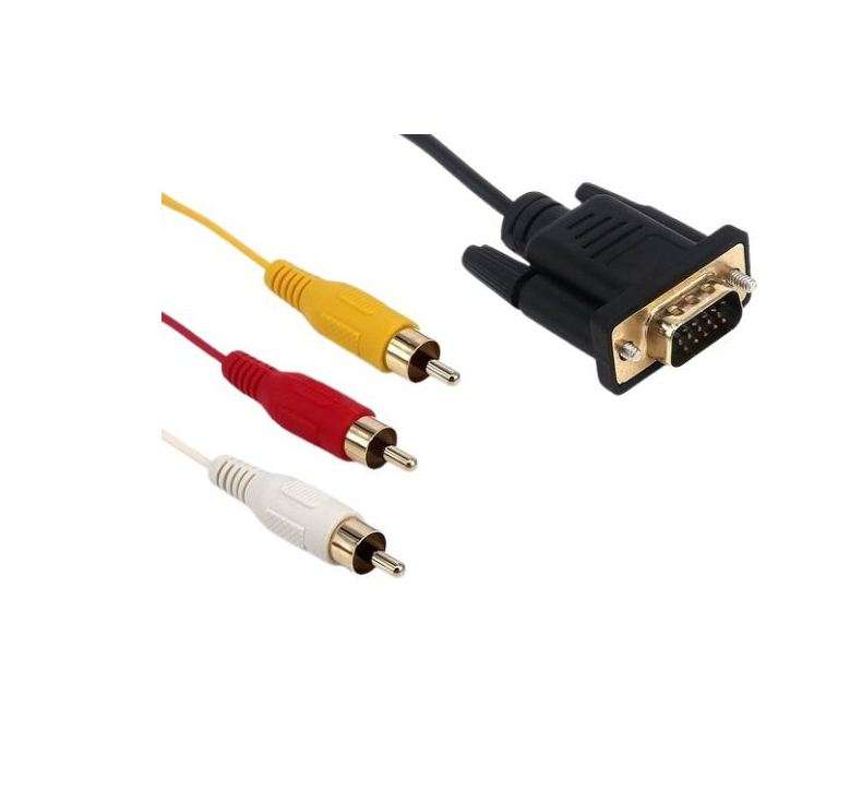 SE-L128 Male VGA To 3 RCA Cable 1.5m
