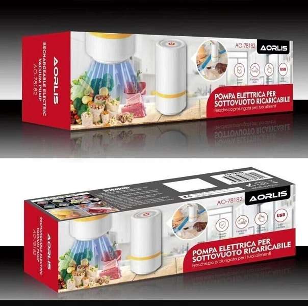 Aorlis AO-78182 Rechargeable Mini Vacuum Sealer With 3 Bags
