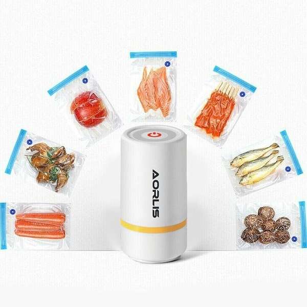 Aorlis AO-78182 Rechargeable Mini Vacuum Sealer With 3 Bags