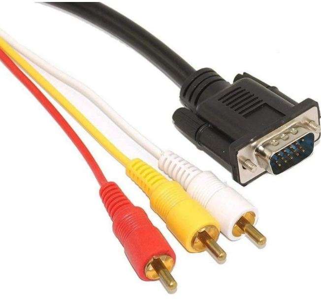 SE-L128 Male VGA To 3 RCA Cable 1.5m