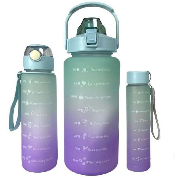 8022-8 Set Of 3 Motivational Water Bottle