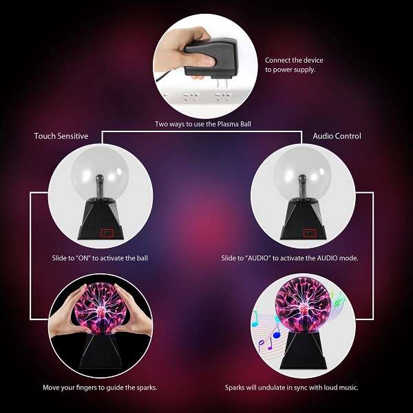 JG20375242 Touch Sensitive Magic Plasma Ball 8" 220V 4916C