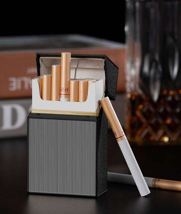 1831280 Cigarette 20 Pack Case With Rechargeable Lighter And Gas Lighter