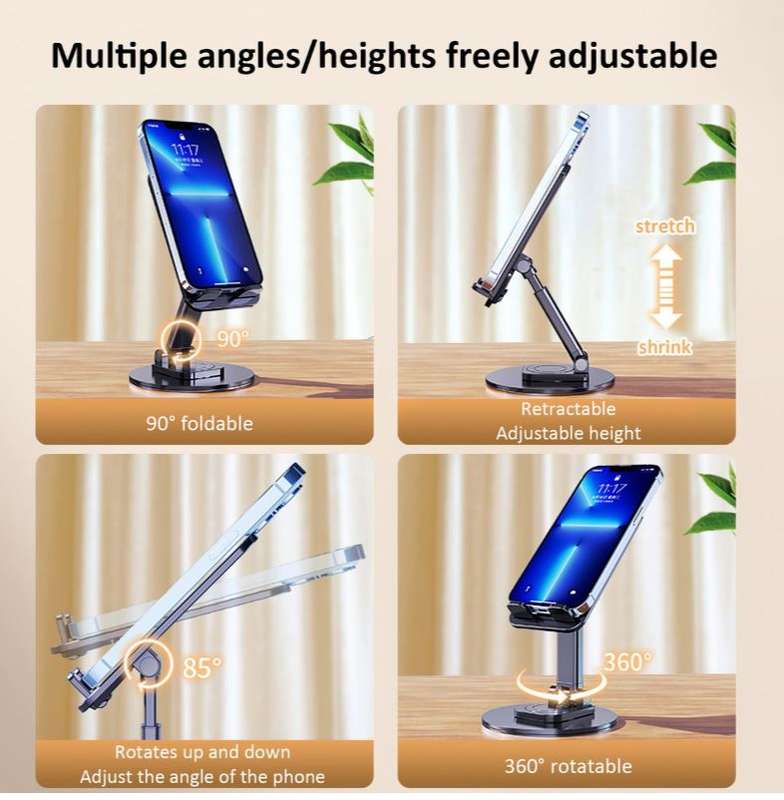 Wolulu AS-50499 360° Rotating Desktop Mobile Phone Holder Stand For 4-12.9"