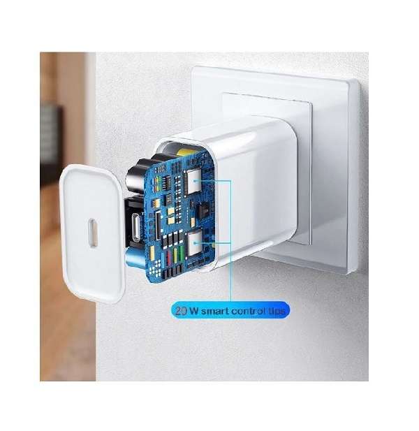 Super Electronics 20W PD Charger Head With Type C To Lightning Cable
