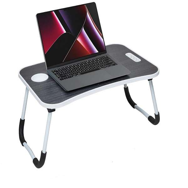 6040  Foldable Laptop Table With Tablet Slot And A Cup Holder