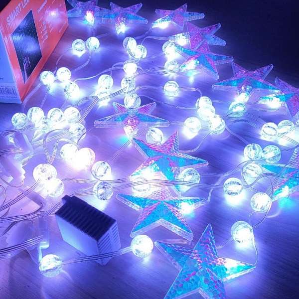 ZYF-175 3M LED Balls and Stars Smart Curtain Light with Surplife App Control