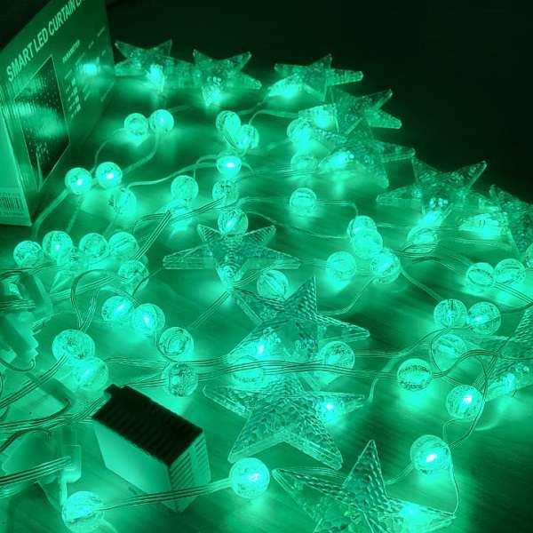 ZYF-175 3M LED Balls and Stars Smart Curtain Light with Surplife App Control