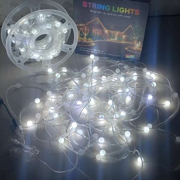 ZYF-170 50M White LED Frosted Balls 2835LED String Lights 220V