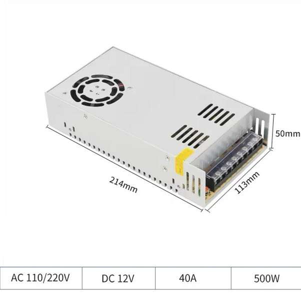 XF000045 Power Supply 12V 40A With Circuit Protection