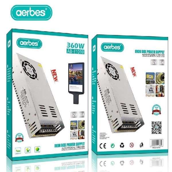 Aerbes AB-E1010 360W Power Supply 12V 30A With Circuit Protection
