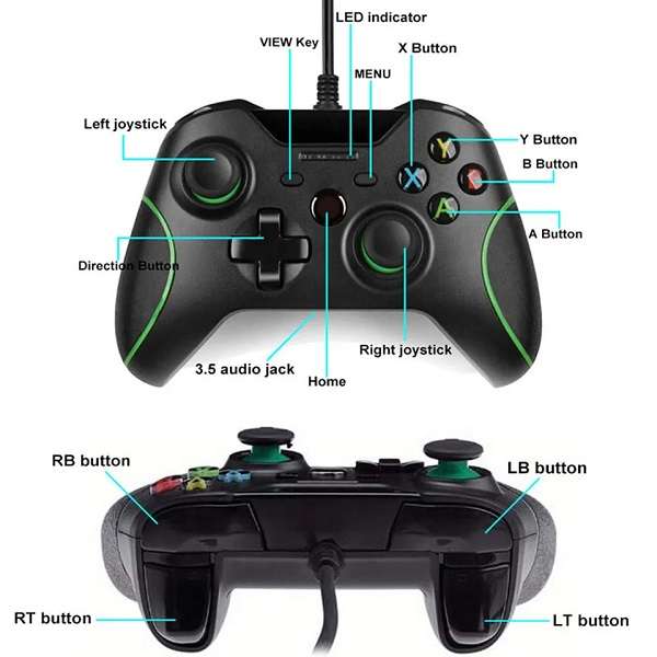 2.2 Meter Wired X-Box One Controller