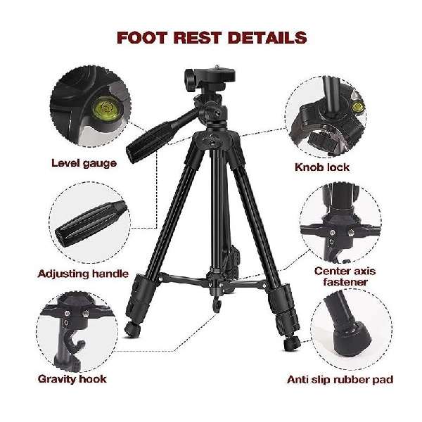 Neepho JG20375215 Lightweight Adjustable Tripod With Cell Phone Holder NP-3180