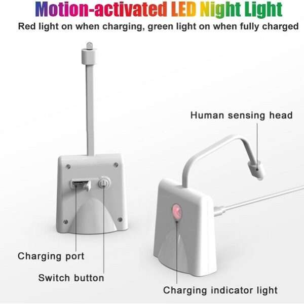 JG20375284 Rechargeable Toilet Seat Light with Motion Sensor