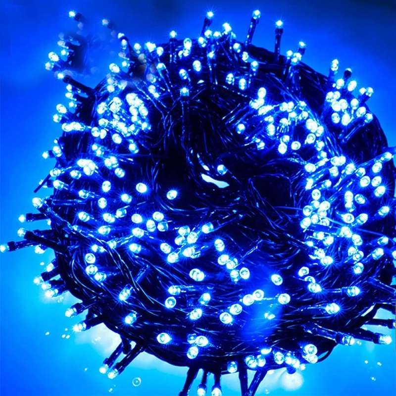 ZYF-143 Black Cable 50M LED Fairy Light Blue With 8 Combination Setting Mode