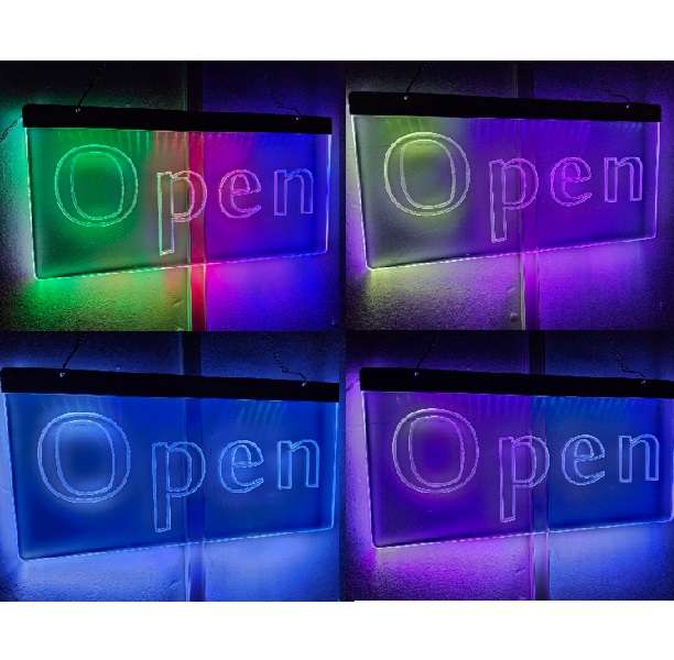ZYF-124 Open Neon Sign with Hanging Chain 220v