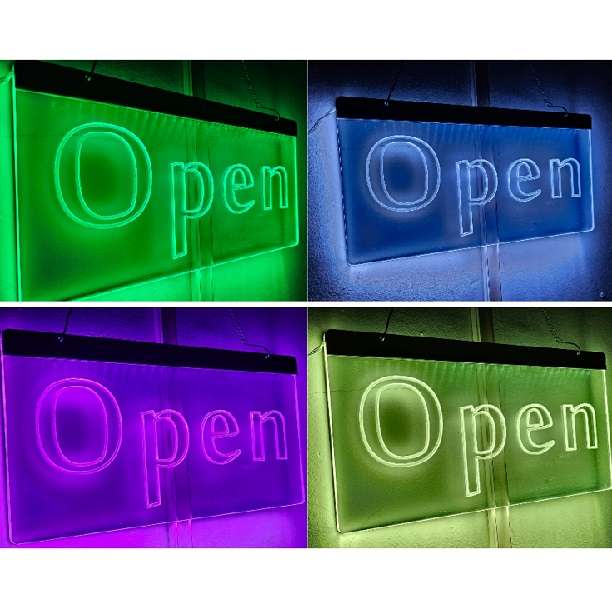 ZYF-124 Open Neon Sign with Hanging Chain 220v