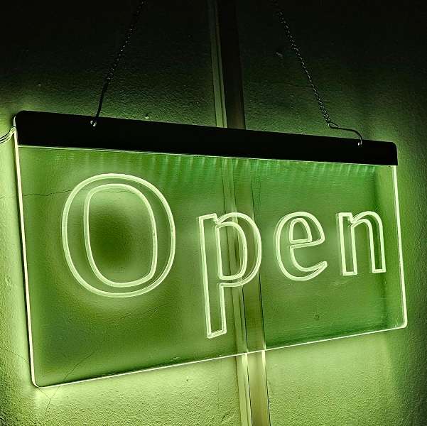 ZYF-124 Open Neon Sign with Hanging Chain 220v