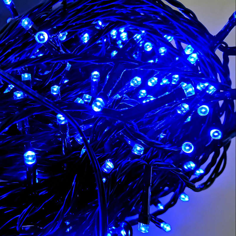 ZYF-143 Black Cable 50M LED Fairy Light Blue With 8 Combination Setting Mode
