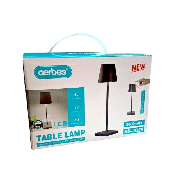 Aerbes AB-TD29 USB-C Rechargeable 3 Color Stepless Dimmable Cordless Table Lamp