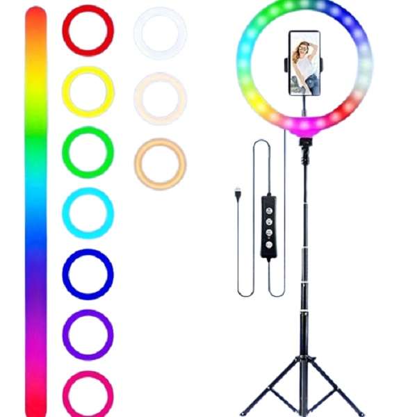 Wolulu AS-32722 12" RGB Soft Ring Light With 2.1m Stand